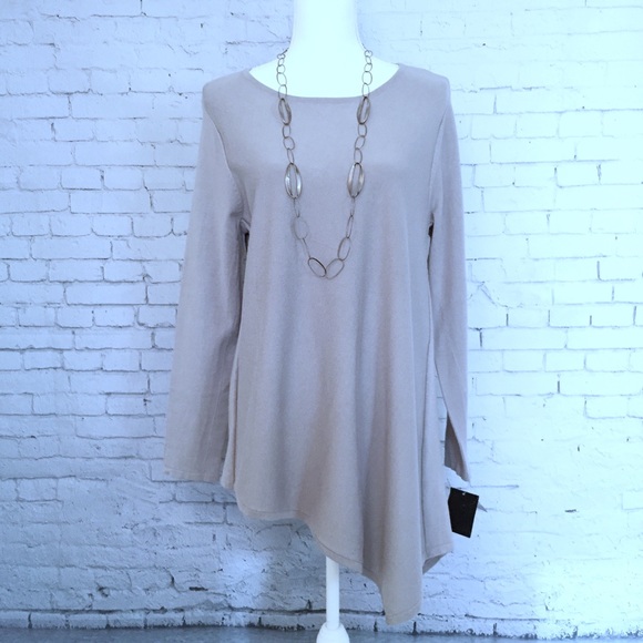Alfani Asymmetrical Long Sleeve Sweater Grey Large - Picture 1 of 8